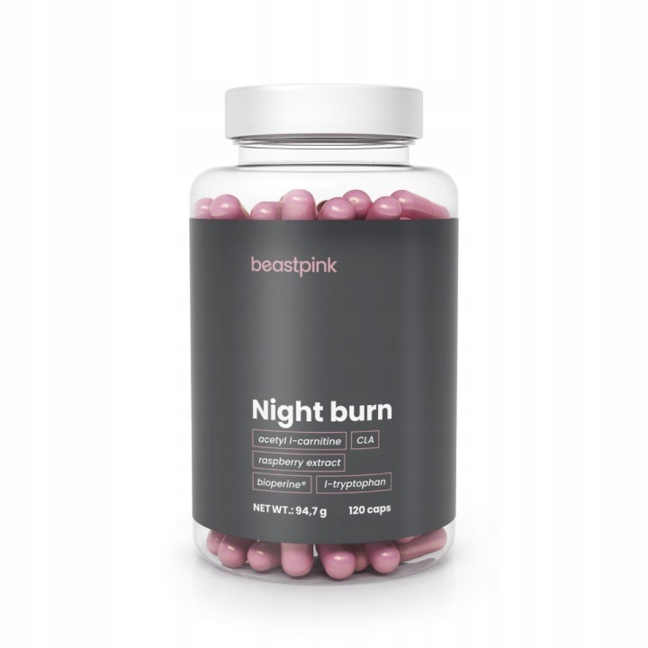 Nočný spaľovač tukov pre ženy 120 kapsúl Slimming Sleep BeastPink – bez kofeínu