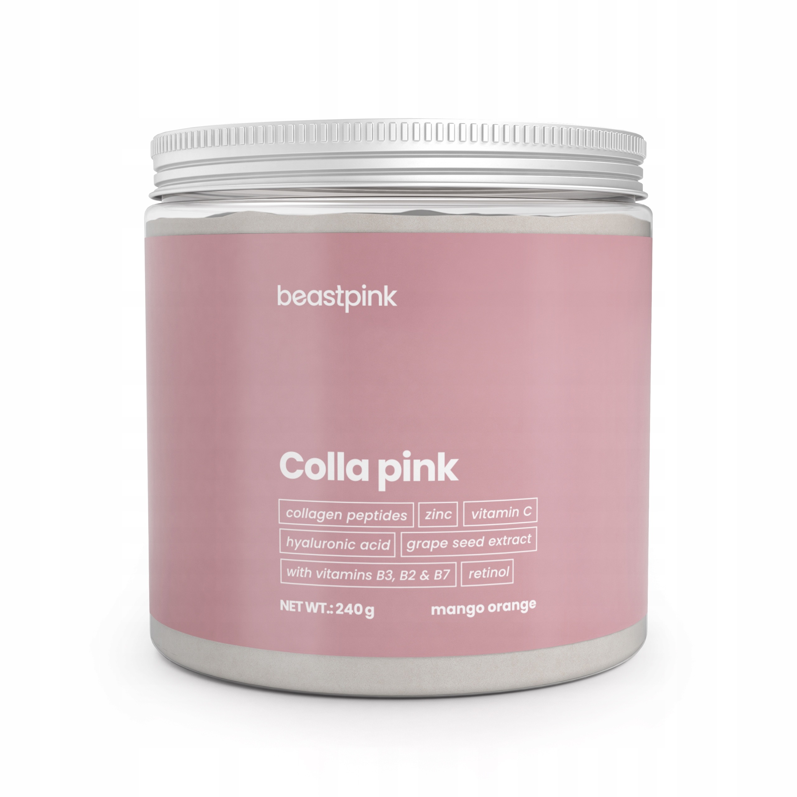 KOLAGÉN PRE ŽENY COLLA PINK POWDER 240g Mango Pomaranč – BeastPink