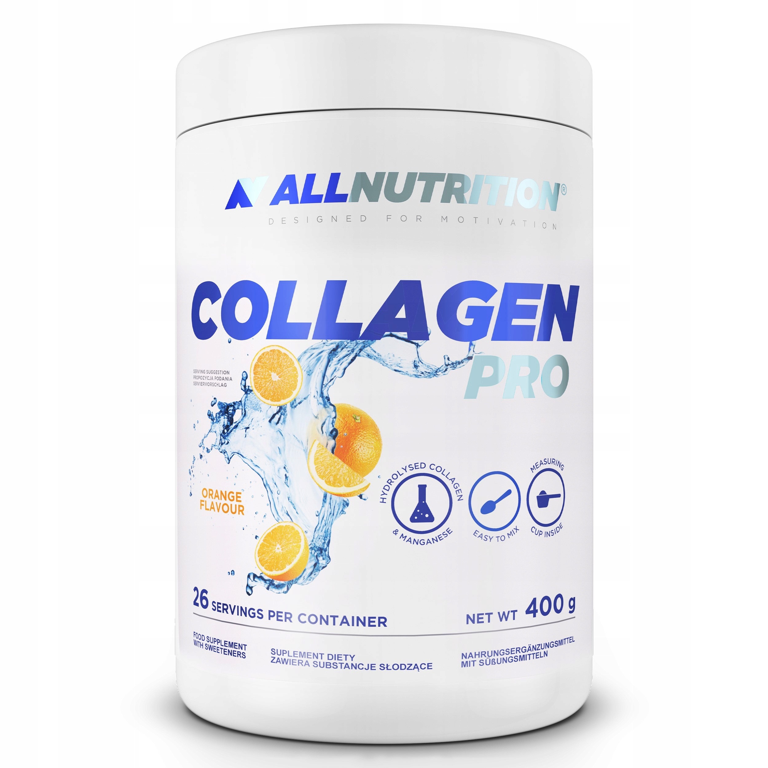 ALLNUTRITION COLLAGEN PRO 400 g – Hydrolyzovaný kolagén s vitamínmi C, D, K, vápnikom a 17 aktívnymi látkami pre zdravé kĺby, chrupavky, svaly a pokožku