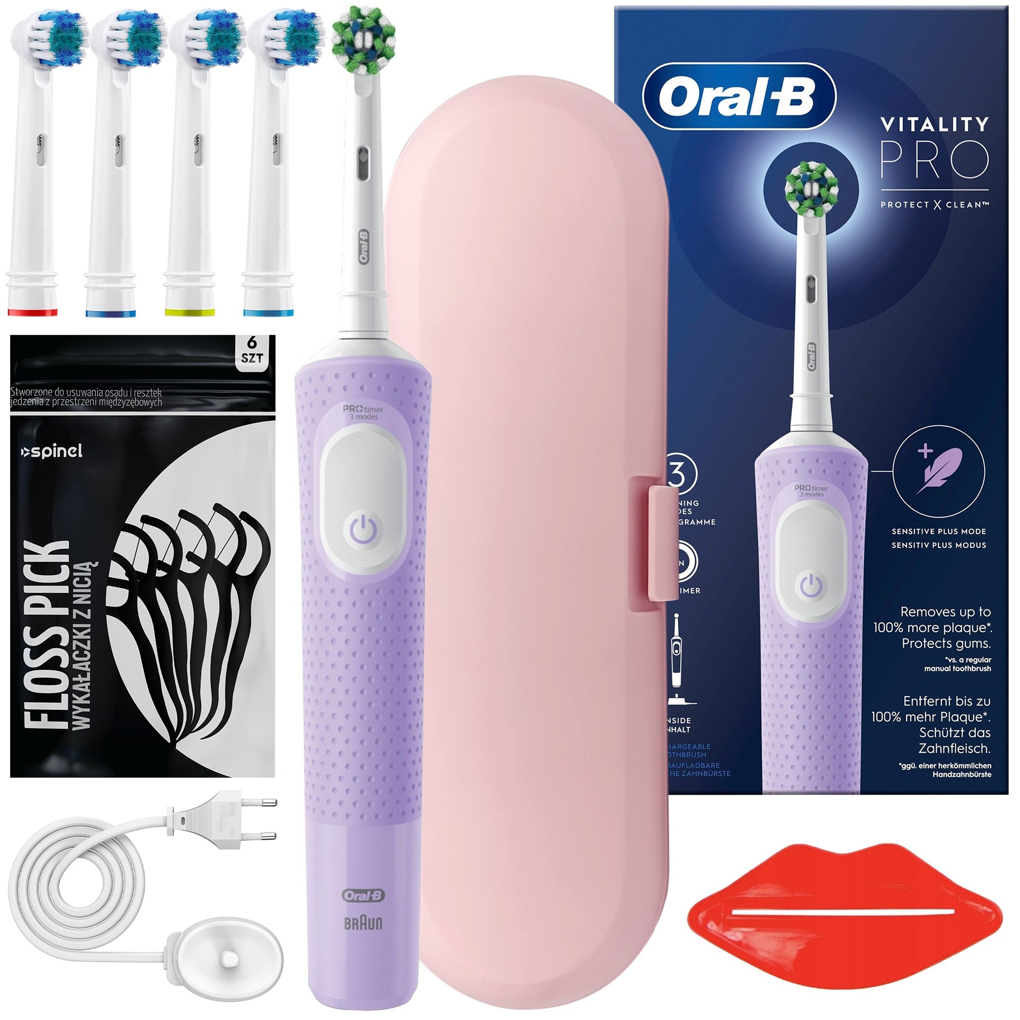 Elektrická zubná kefka Oral-B Vitality D103 PRO Lilac Set – Cross Action + príslušenstvo