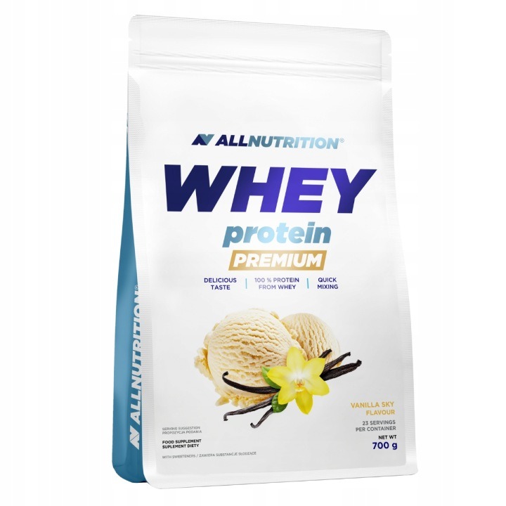ALLNUTRITION SRVÁTKOVÝ PROTEÍN PREMIUM 700 g WPC – Vanilka