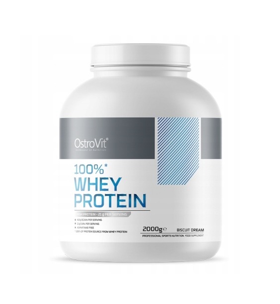 WPC OstroVit 100% srvátkový proteín 2000 g – sušienky, koncentrát s BCAA a EAA