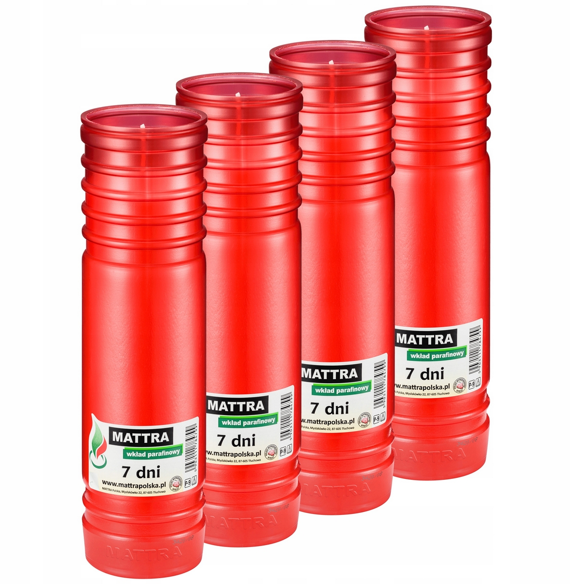 4× Parafínová náplň do sviečok Mattra 24 cm