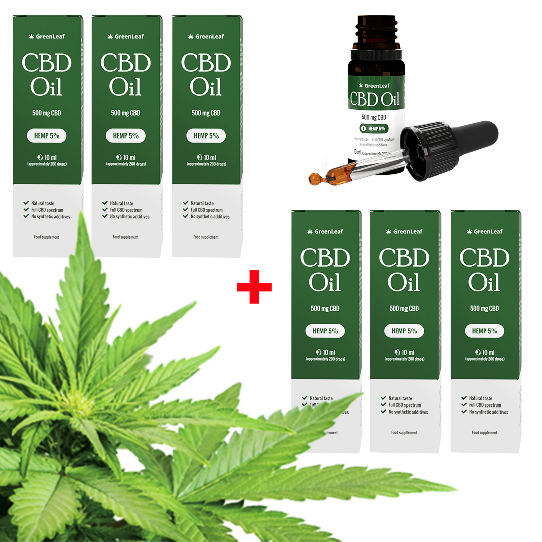 CBD - 3 + 3 ZADARMO SUPER kvalita kópie OIL CBD 5% 500mg