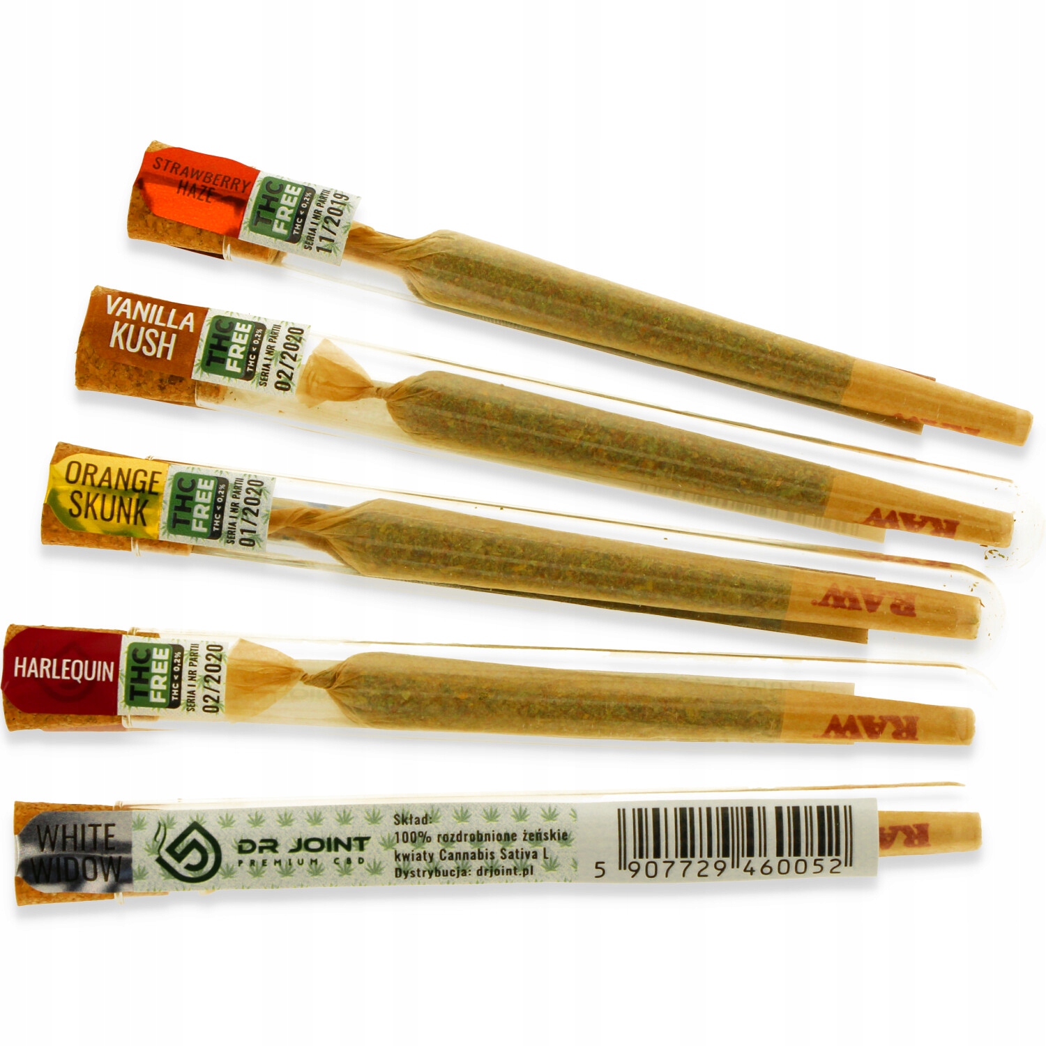 CBD - 5 x Joint CBD Mix Strawberry Orange Vanilla odrody