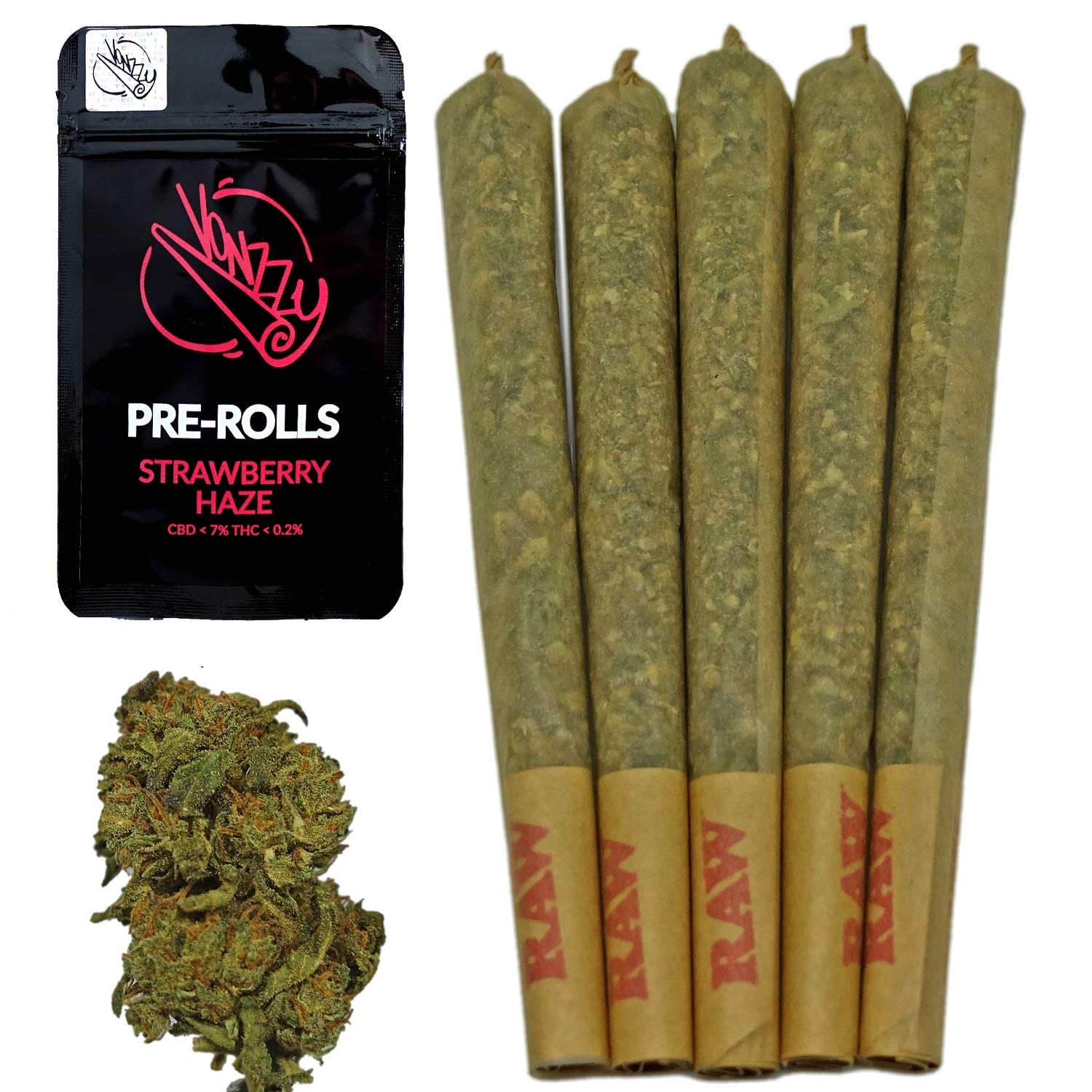 CBD - 5x Joint CBD Vonzzy Strawberry Haze Blunt SUSHI CBD