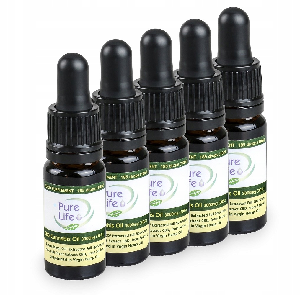 CBD - 5xolejek Konop.pure Life 30% CBD 3000mg / 10 ml + ZADARMO