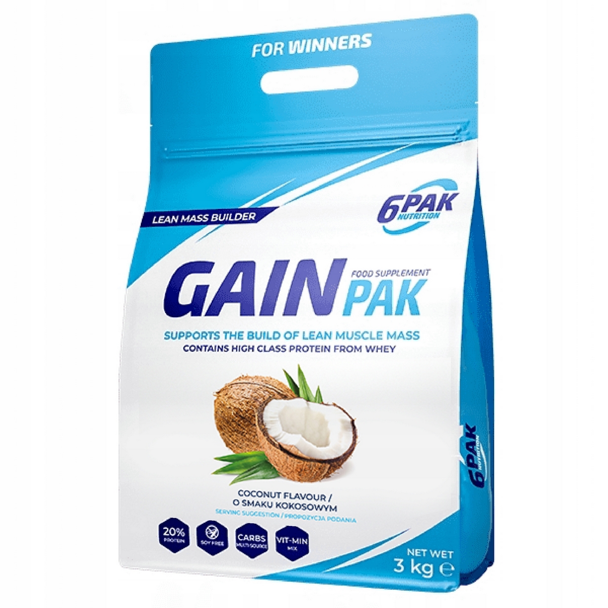 Gainer - 6Kak Gainer Muscle Mass 3kg Coconut