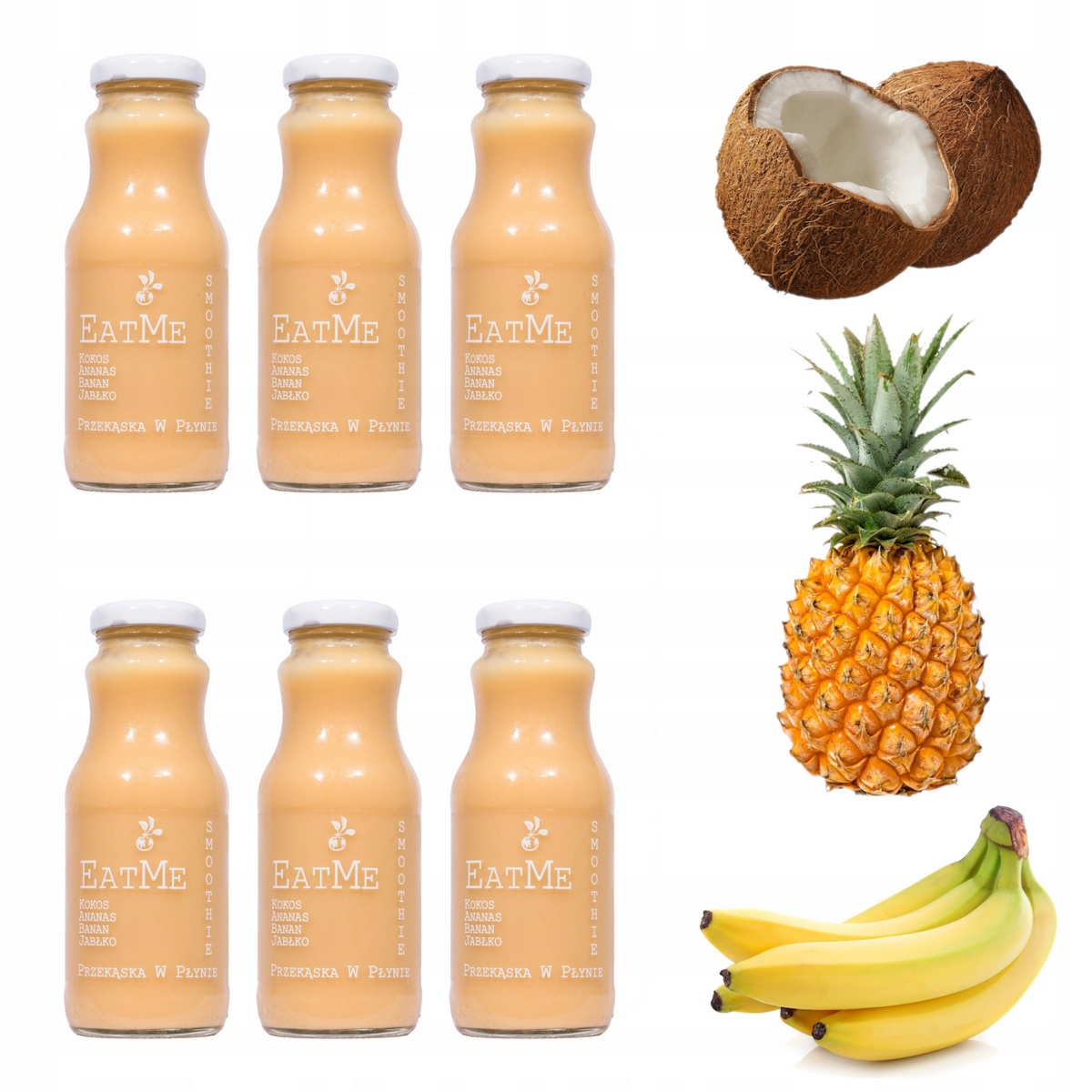 6x plody mousse smoothie kokos banán ananás 250ml