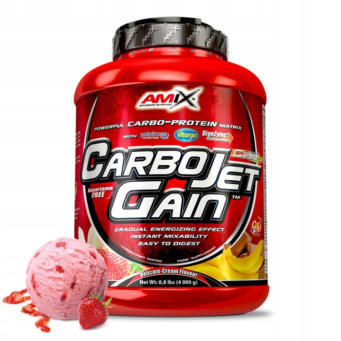 Gainer - AMIX CARBOJET GAINER GAINER 4kg ZOSTAVTE ČISTÚ HMOTNOSŤ