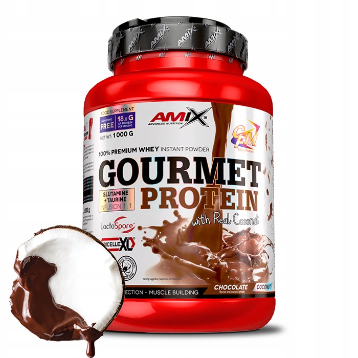 Proteín - AMIX GOURMET proteín 1KG proteín s ovocím kusmi