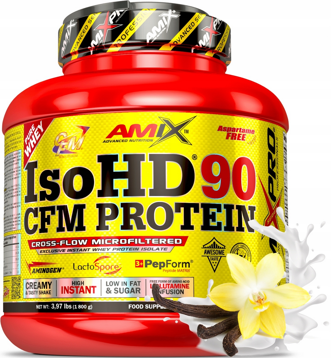 Proteín - AMIX ISOHD 90 CFM Protein 1.8KG vanilka