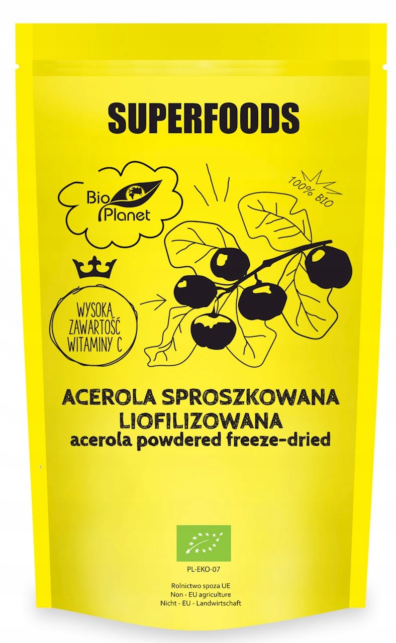 Mrazom sušený prášok Acerola BIO 100 g Bio Planet
