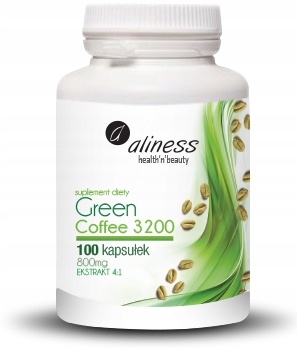 Spaľovač tuku - Aliness Green Coffee 3200 Zelená káva 100 viečok.