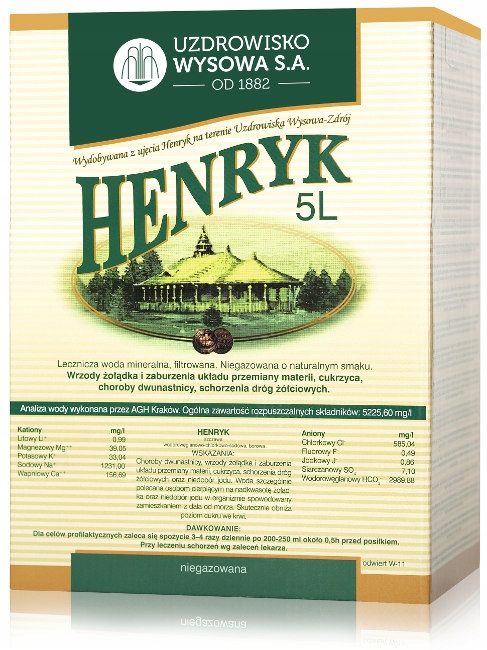 Alkalická liečivá voda HENRYK 4x 5L