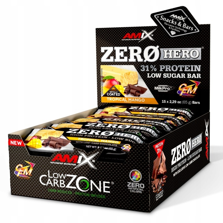 Amix Zero Hero Protein Biens 15 ks 1G cukru / bar