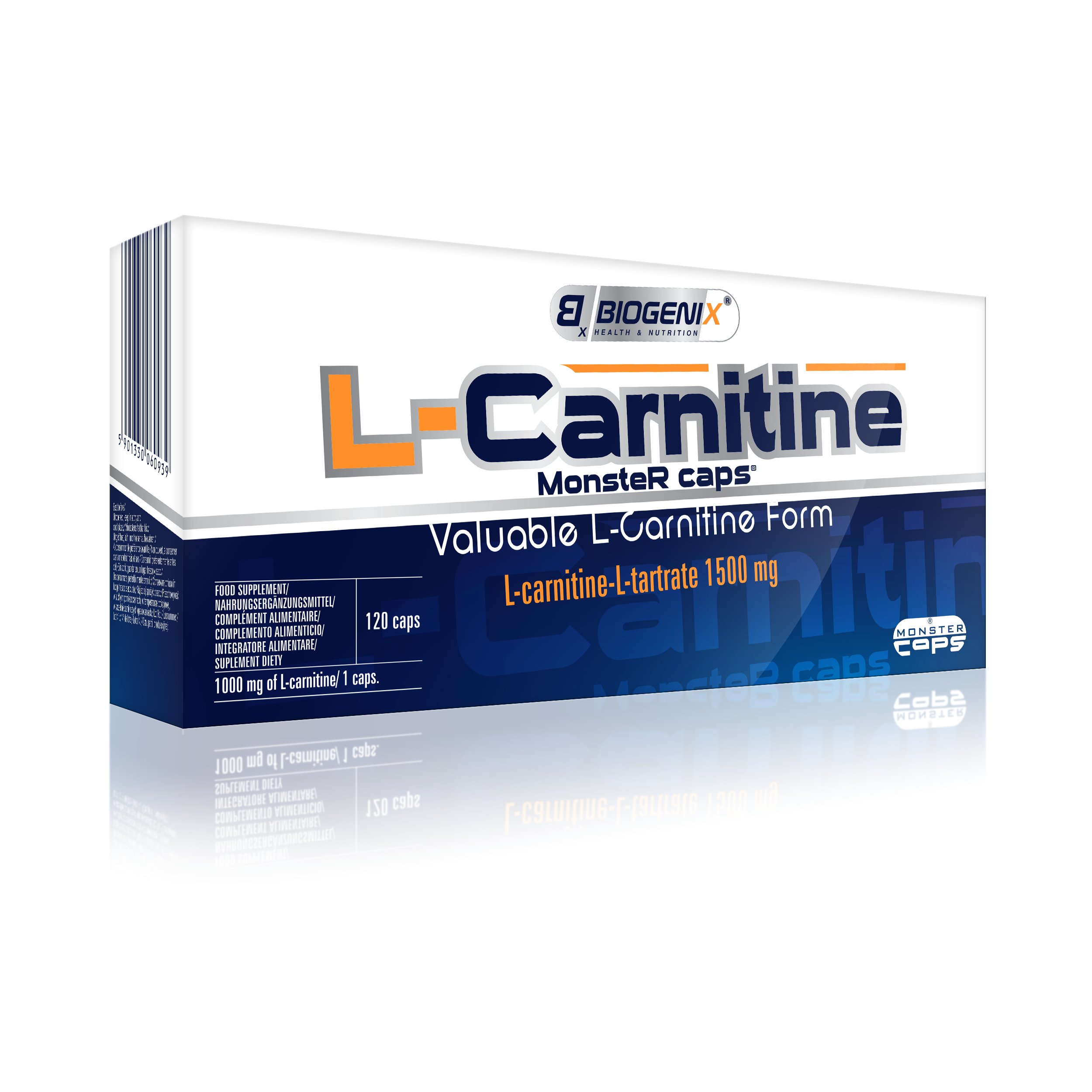 Spaľovač tuku - BOOGENIX L-CARNITÍNY MONSTER CAPS 120KAPS