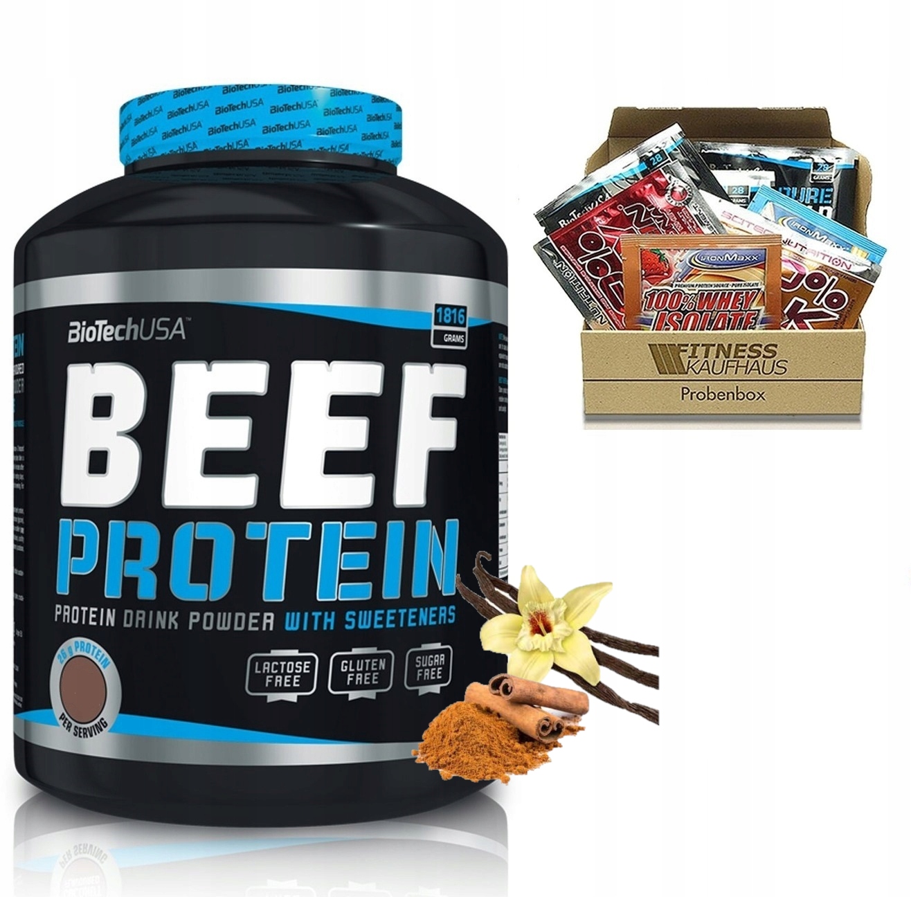 Proteín - Biotech Beef proteín 1816G + Zero vzorky