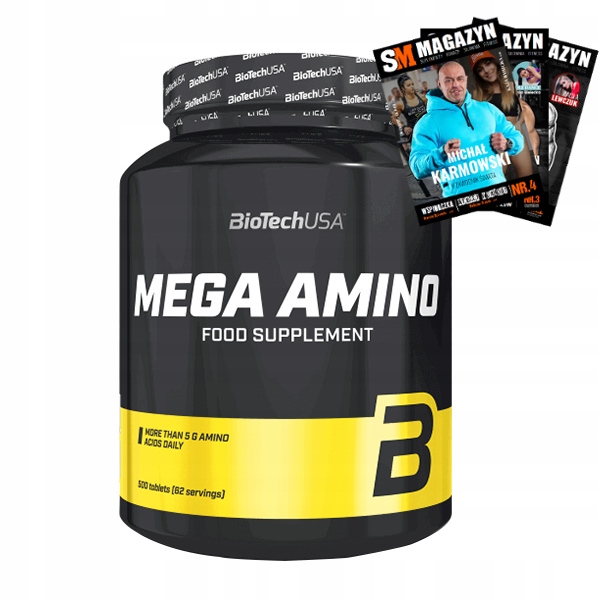 Aminokyseliny - Biotech Mega Amino Aminokyseliny BCAA 500 Tabuľka