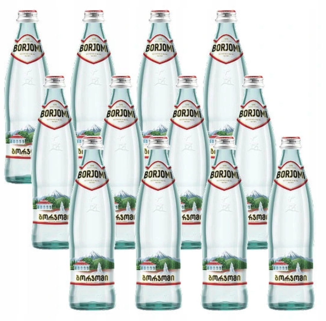 Sklenená fľaša na minerálnu vodu BORJOMI 500 ml 12