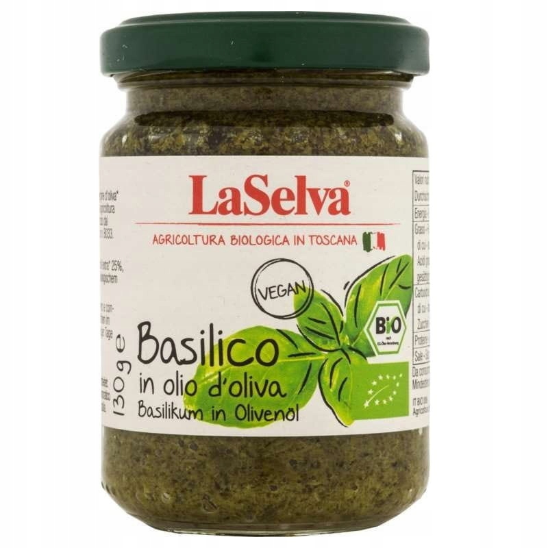 Basil v olivovom oleji BIO 130 g Laselva