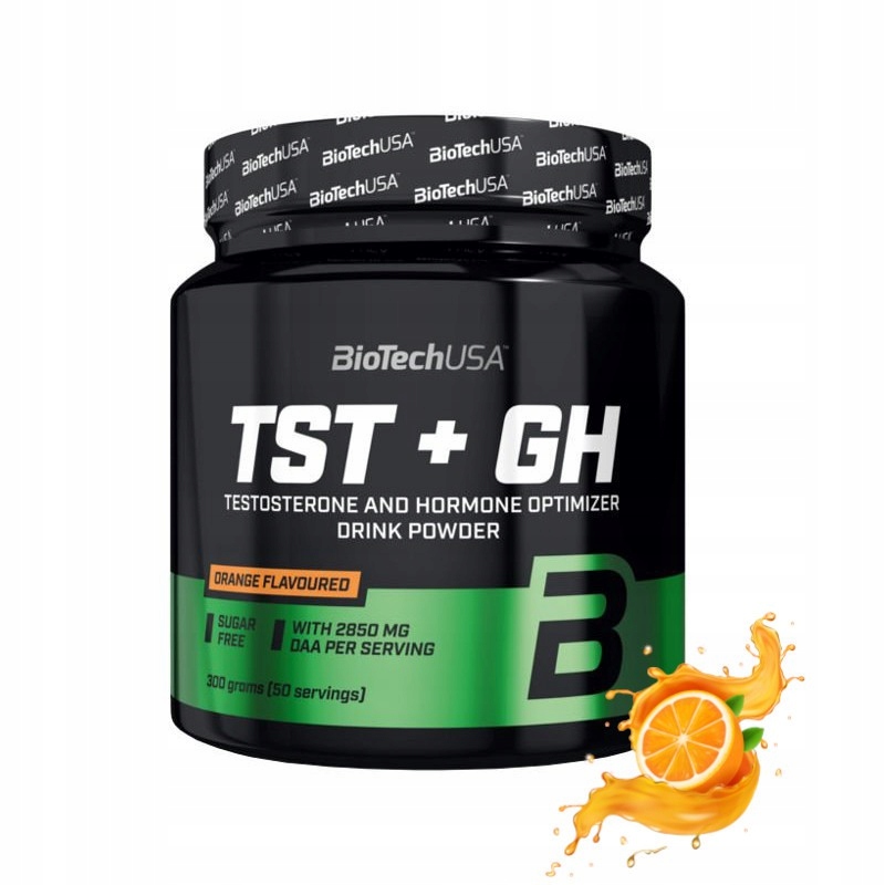 Testosterón - BioTechUSA TST + GH 300 g oranžová