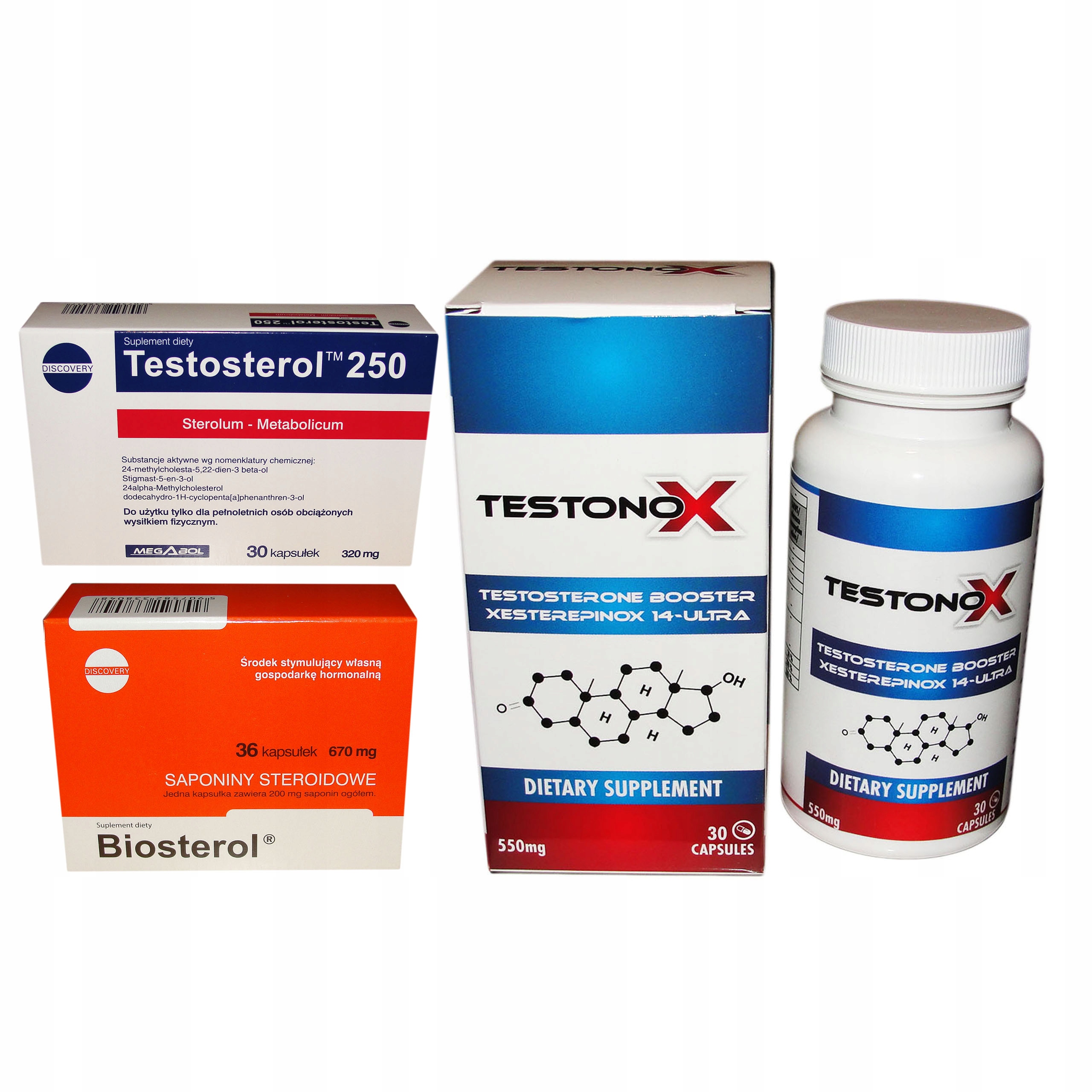 Testosterón - Biosterol + Testonox + Testosterol Sila steroidov