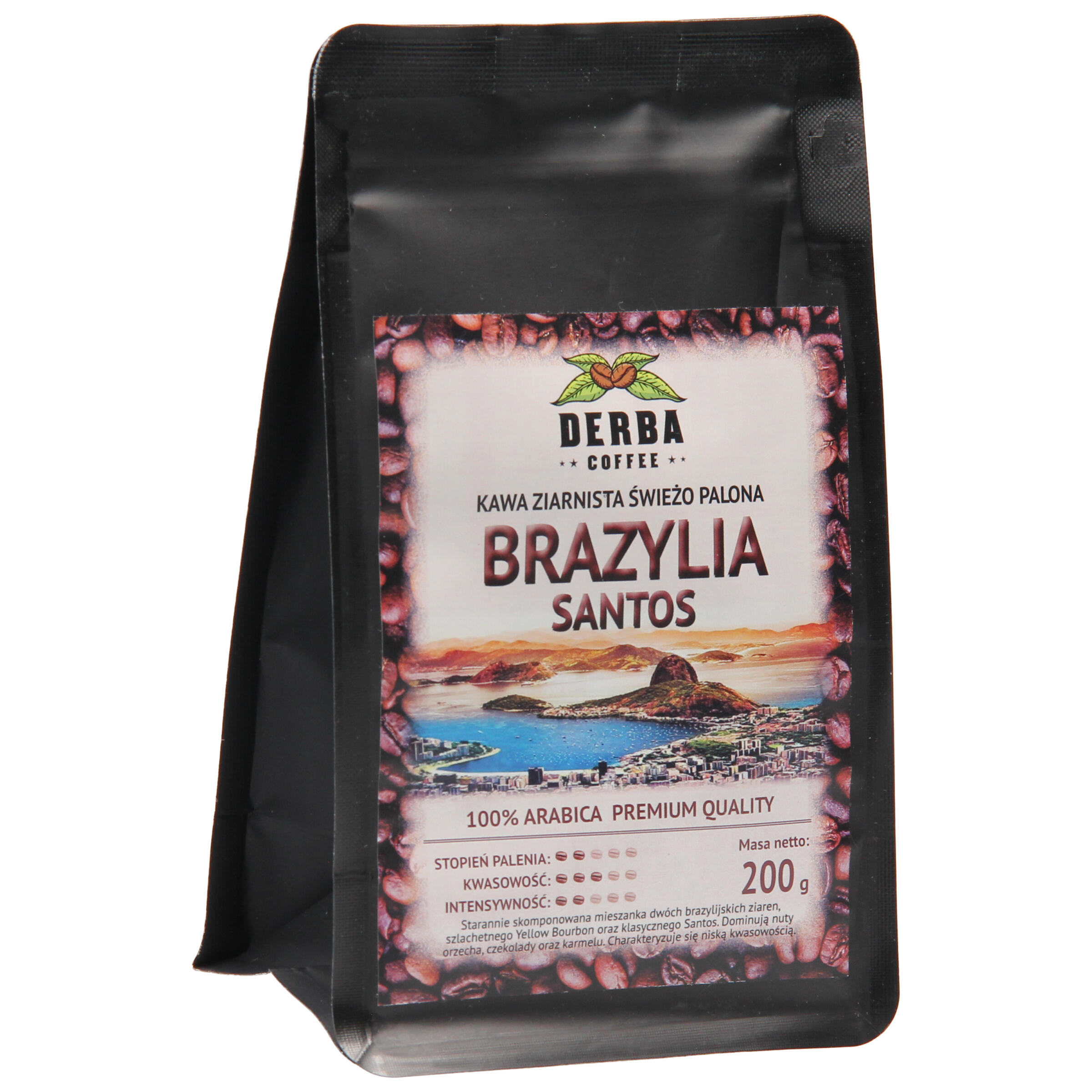 Zrnková káva - Brazília Santos 200g Coffee Granulované čerstvo pečené