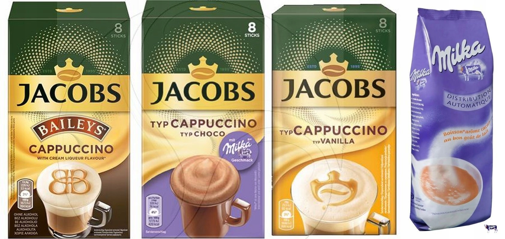Cappuccino - Kapučíno - Cappuccino Milka Baileys Vanilla + Milka na pitie