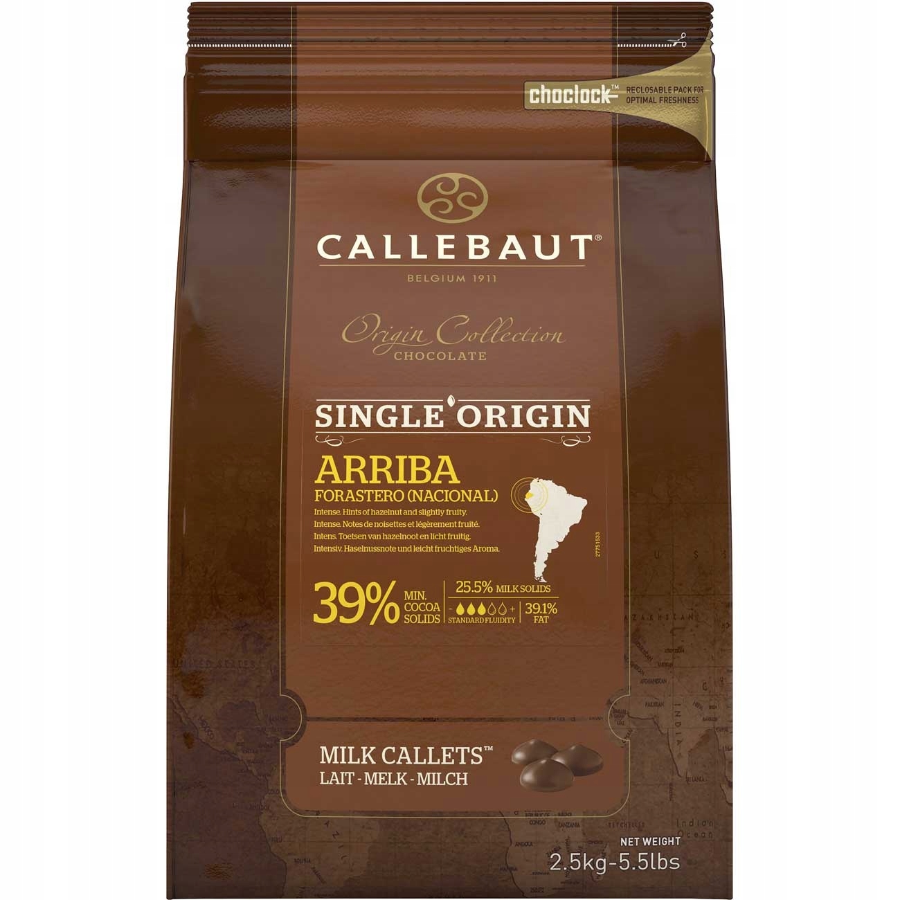 Mliečna čokoláda Callebaut Kaletki Arriba 2,5 kg