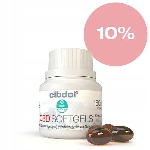 CBD - CIBDOL CBD olej 10% v kapsuliach CBD kapsúl