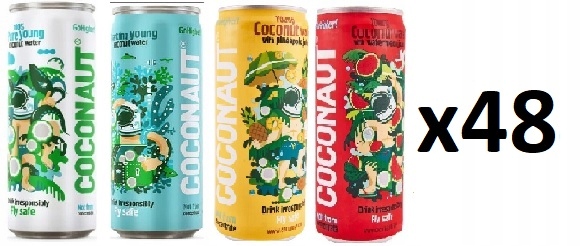 Coconaut Coconut Water X48 melón, ananás, čistý, plyn