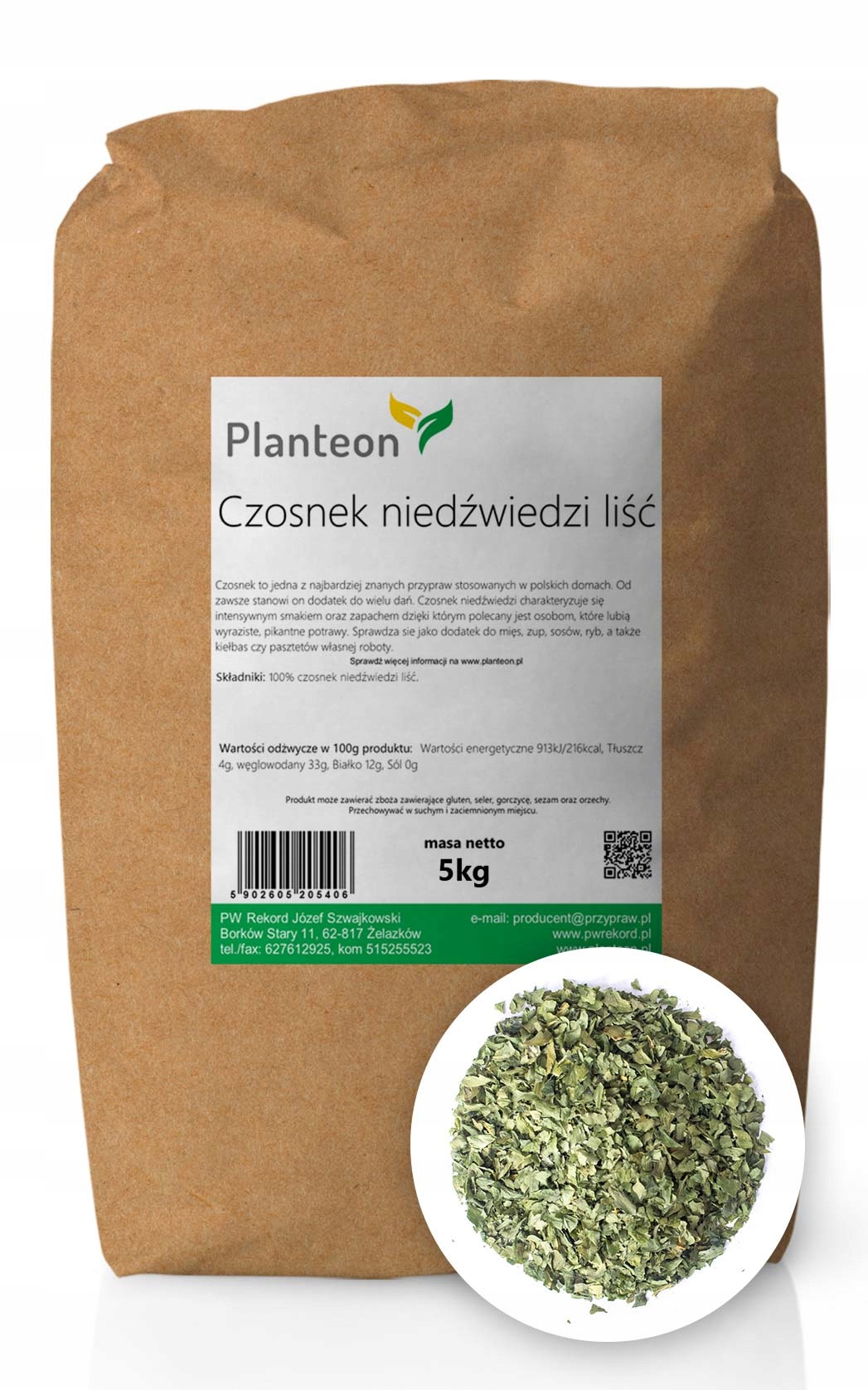Cesnakový medveď list - 5kg syrový doplnok