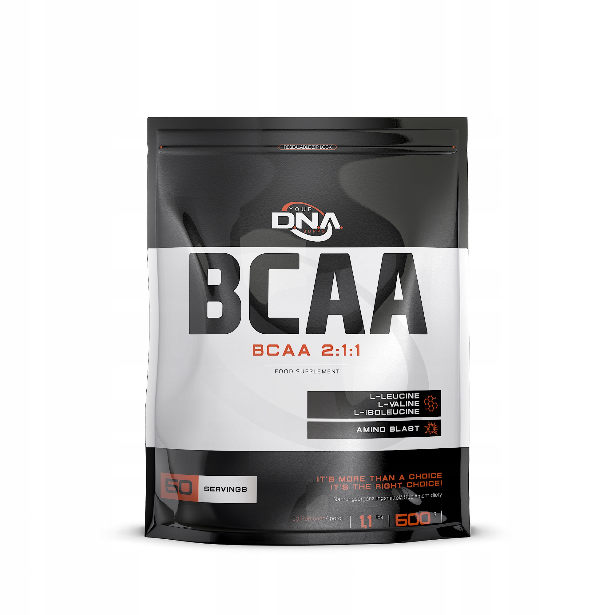 Aminokyseliny - DNA SUPPS BCAA 2: 1: 1 AMINO 500G Leucyna Walina