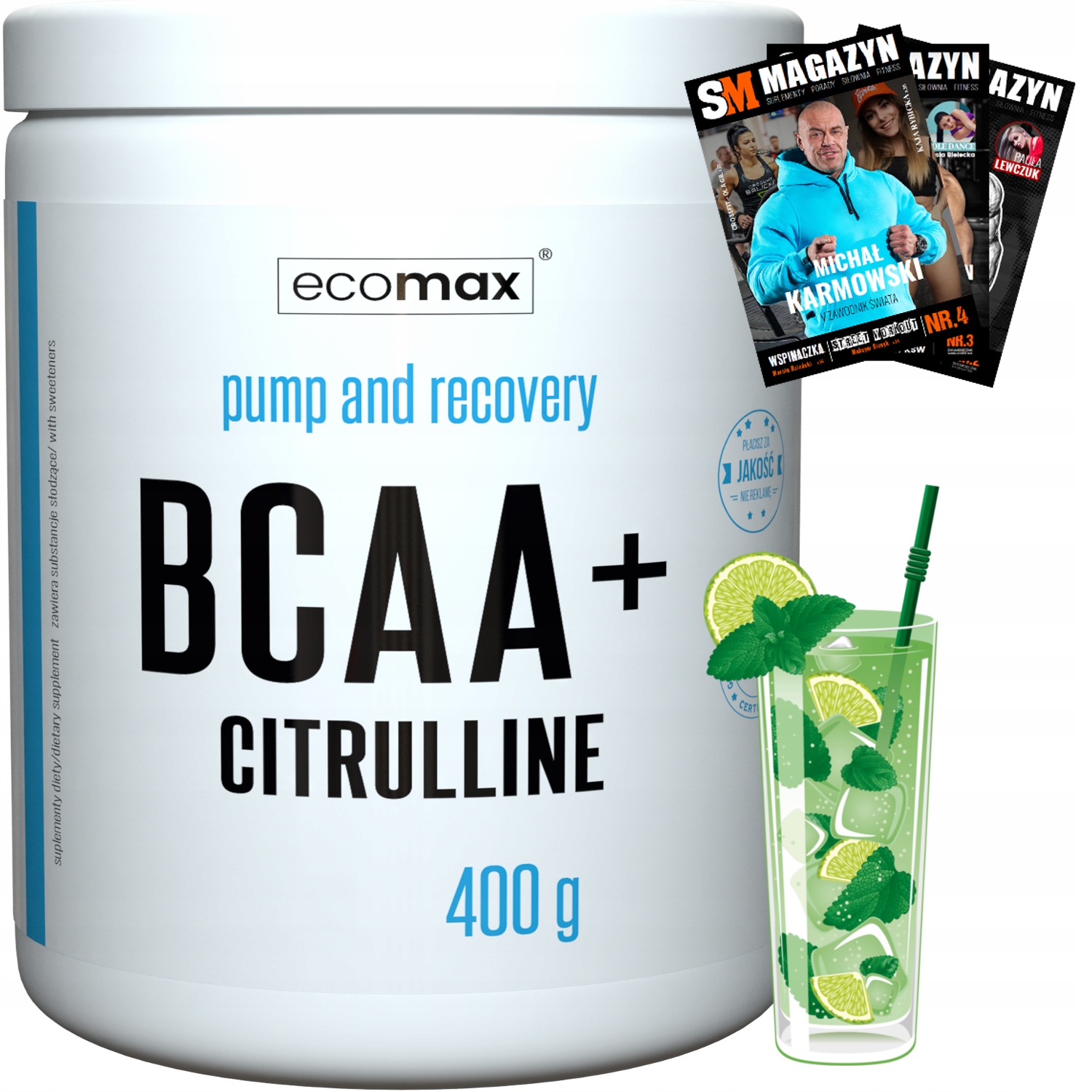 Aminokyseliny - ECOMAX BCAA CITRULLÍN 400 g CITRULÍN KREATÍN