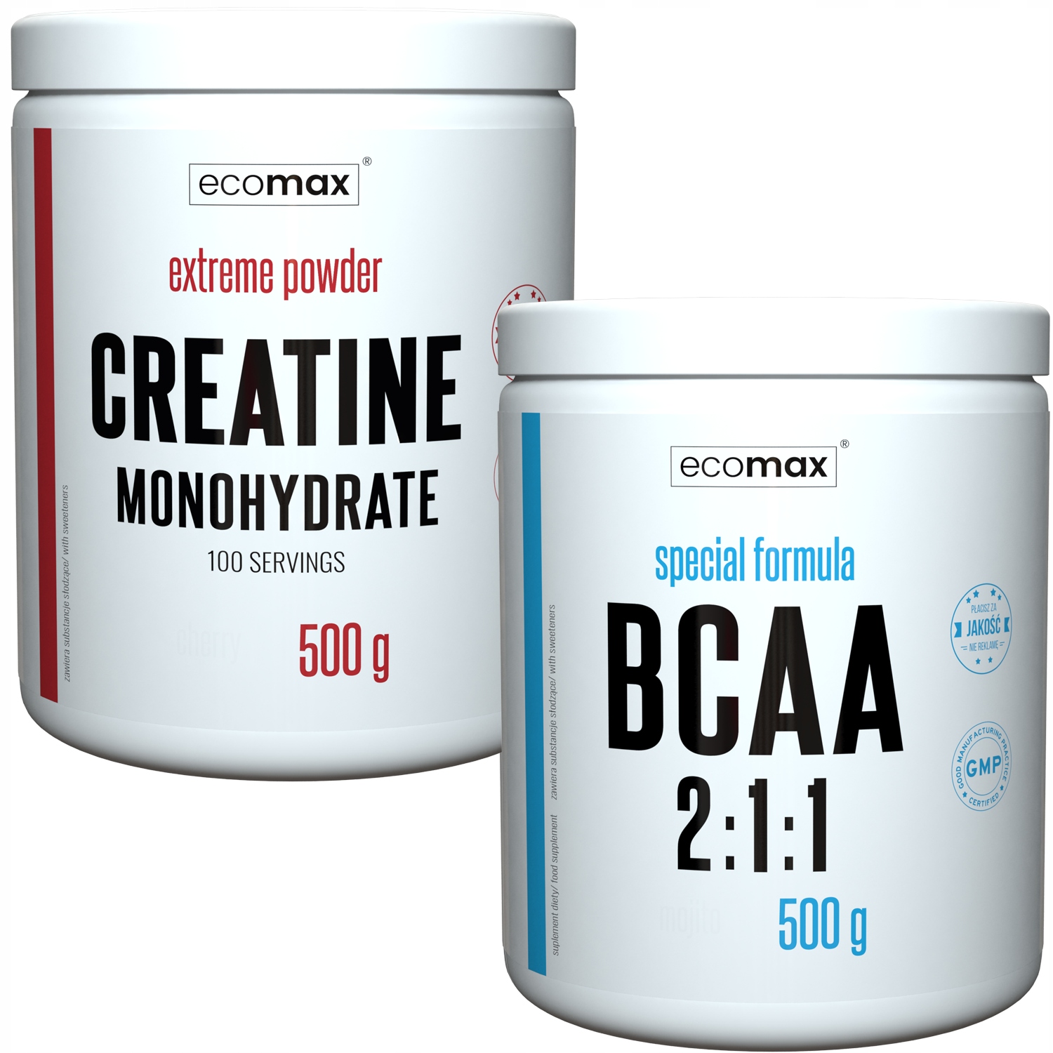 Kreatín - Kreatín ECOMAX 500 g Kreatín + 500 g BCAA AMINO