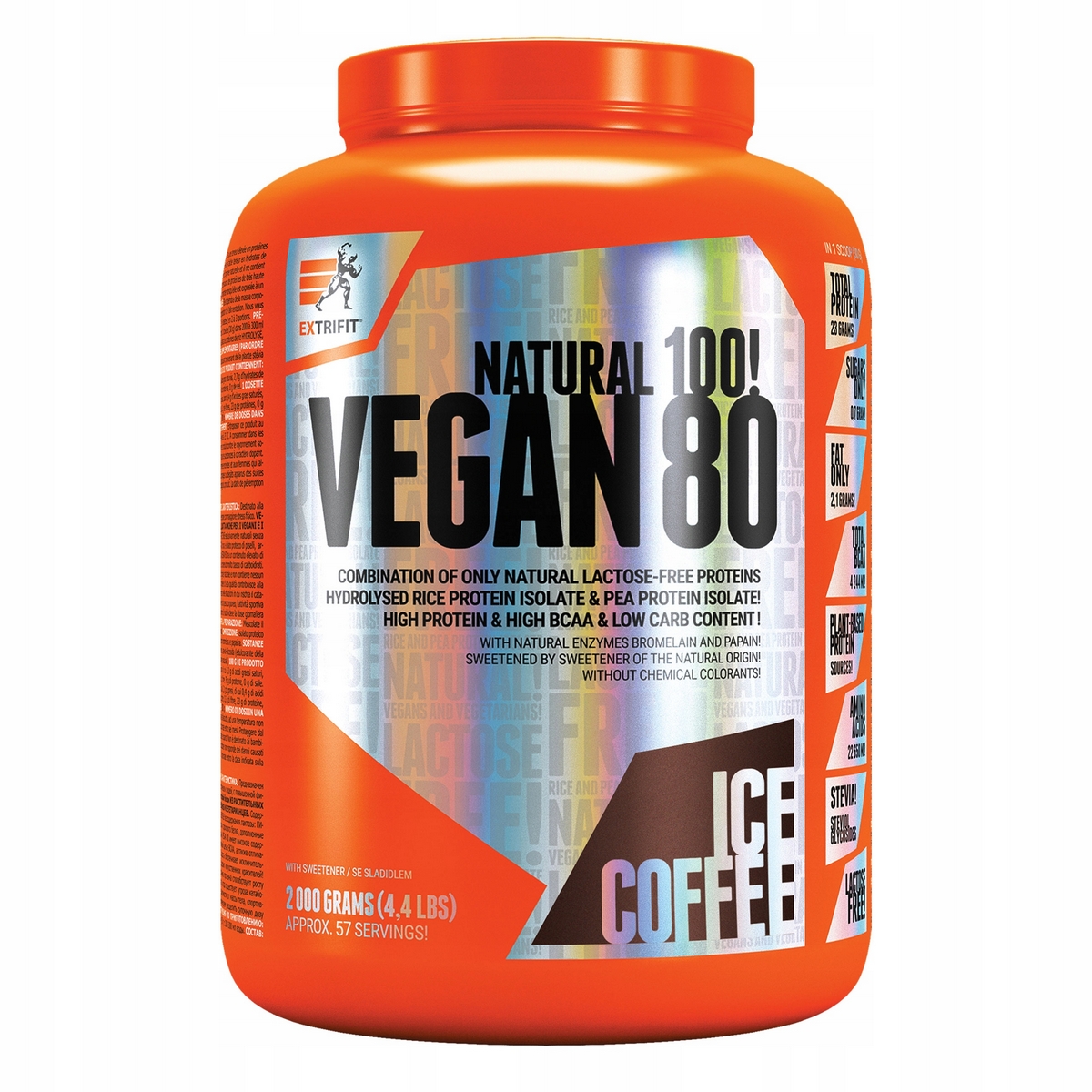 Proteín - Extrafit Vegan 80 2KG proteín pre vegánske bez laktózy