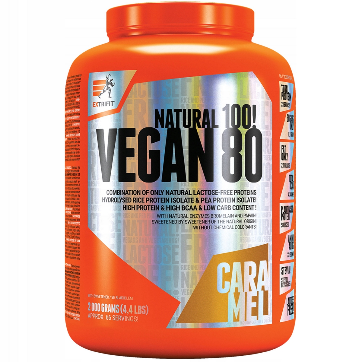 Proteín - Extrafit vegánov 80 2kg vegánskeho proteínu bez laktózy