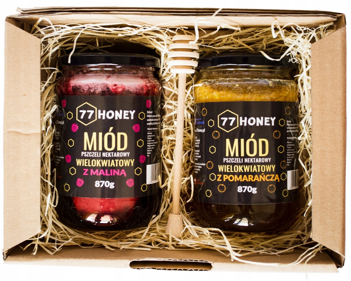 Eco set 2x med s ovocím -Malina a oranžové