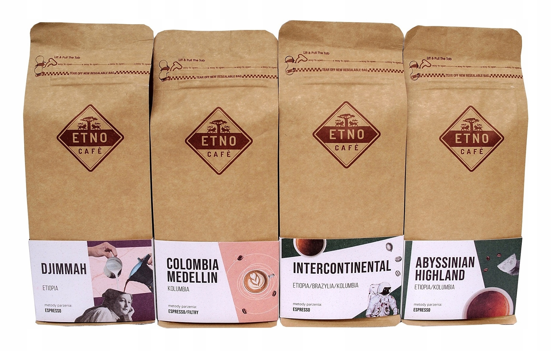 Zrnková káva - Etno cafe 4x250 g sada granulovaných arabských káv