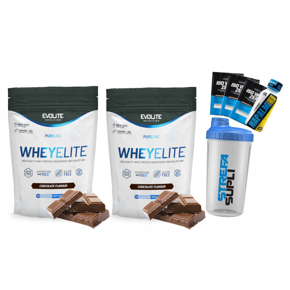 Proteín - Sada Evolite WheyElite 2x900g ISOLATE WPC PROTEIN