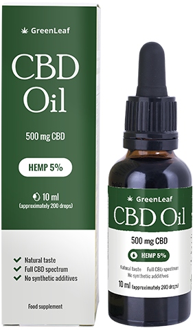 CBD - GREENLEAF CBD OIL - Barn olej analgetikum