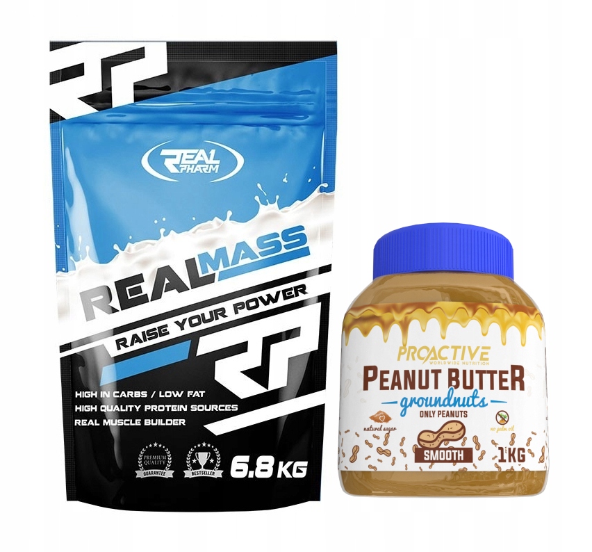 Gainer - Gainer Real Pharm Mass 6800g + arašidové maslo 1kg