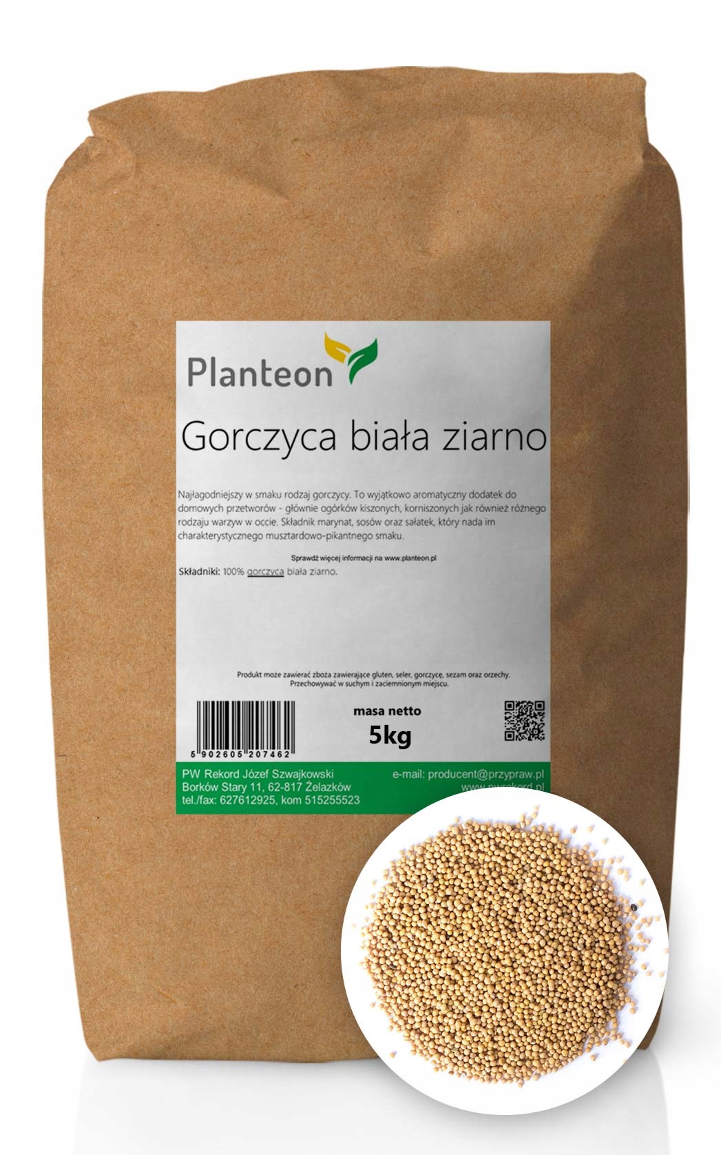Gorczyca biele zrno francúzsky horčica 5kg