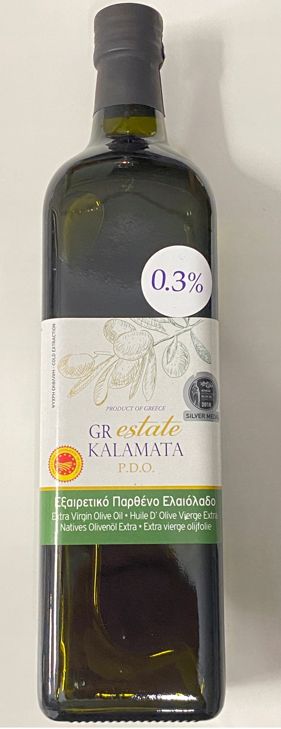 Grécky extra panenský olivový olej 1 l Kalamata max. 0,5%
