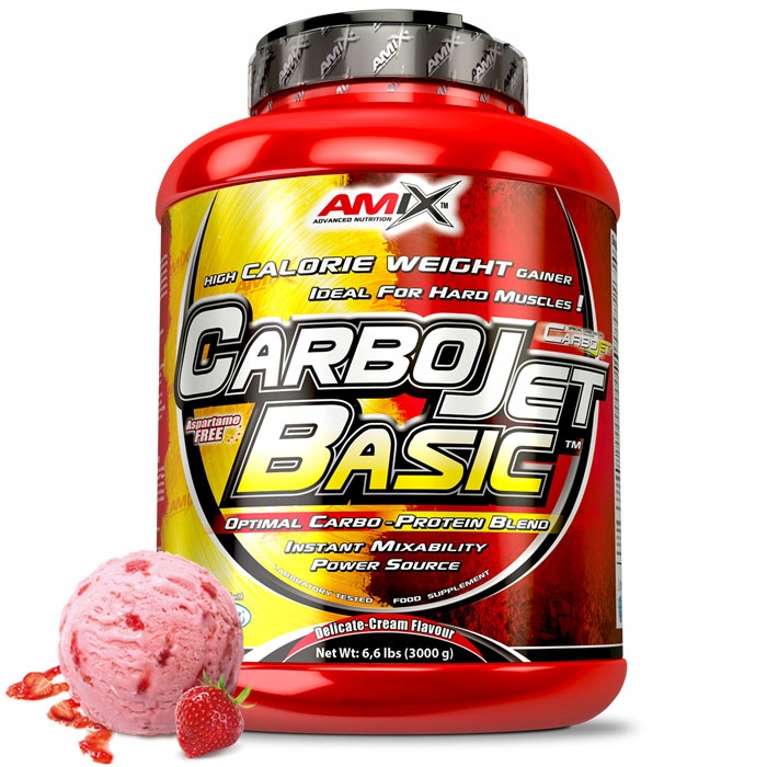 Gainer - Hard Gainer CarboJet Basic 3KG - Amix Jahod