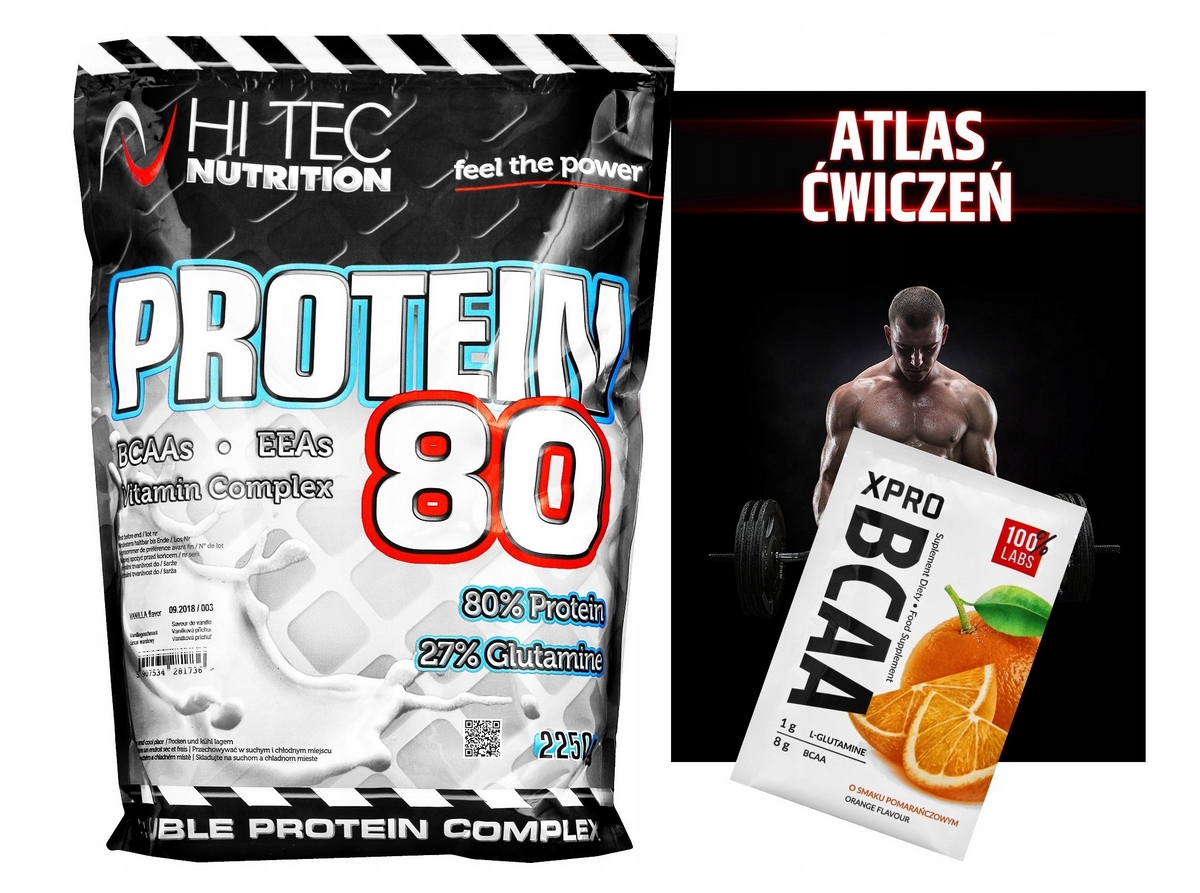 Proteín - HI Tec proteín 80 - 2250 g Srvátka WPC Proteínová hmota