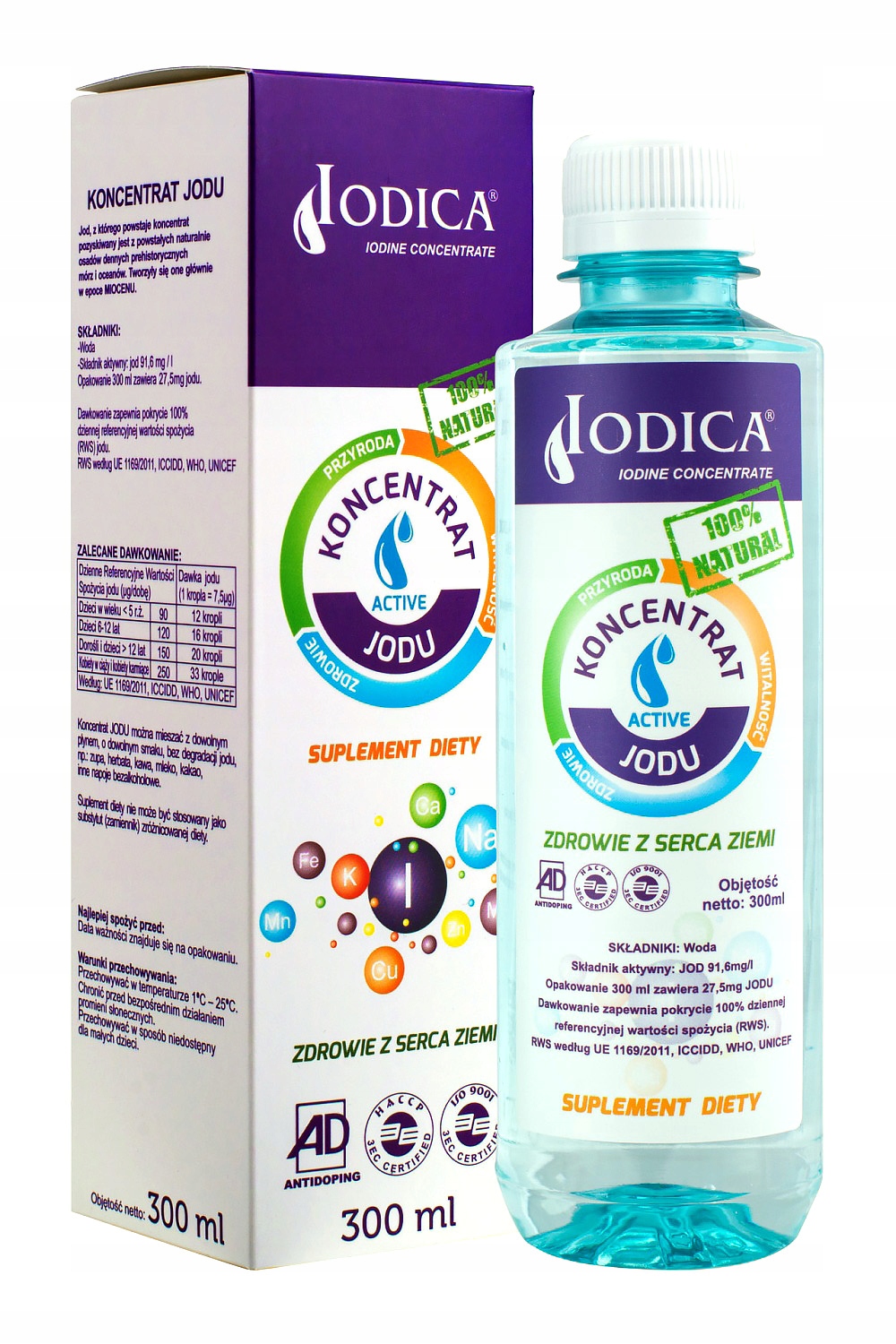 Iodica Natural Jód koncentrát 300ml štítnej žľazy