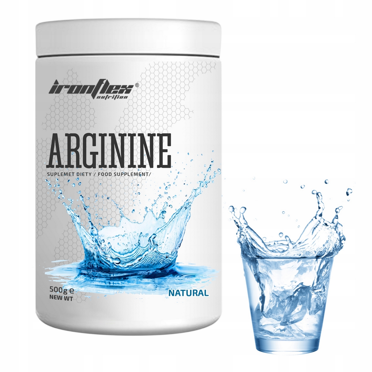 Aminokyseliny - IronFlex Arginine 500g Libido Hromadné čerpadlo Power