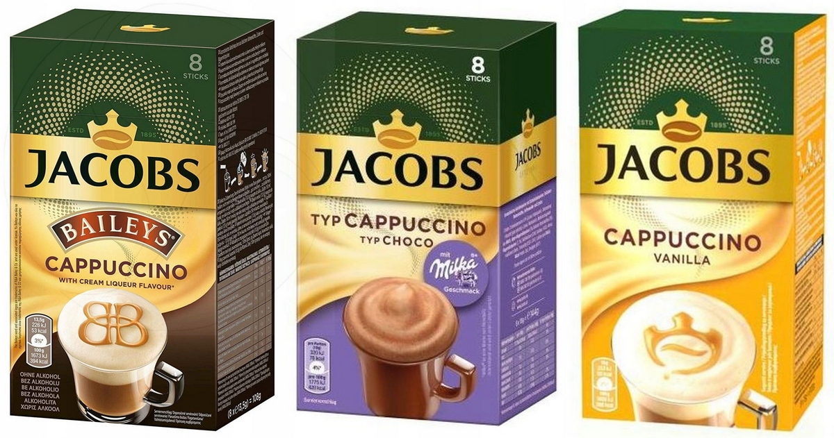 Cappuccino - Kapučíno - Jacobs Coffee Cappuccino Milka + Baileys + vanilka